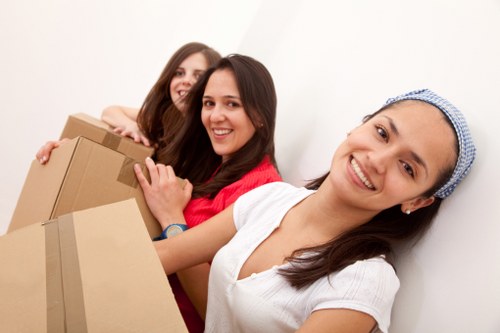 Business relocation packing setup in Cricklewood office