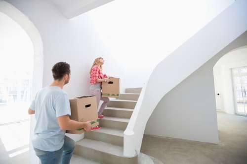 Business and household items arranged in a secure Cricklewood storage area
